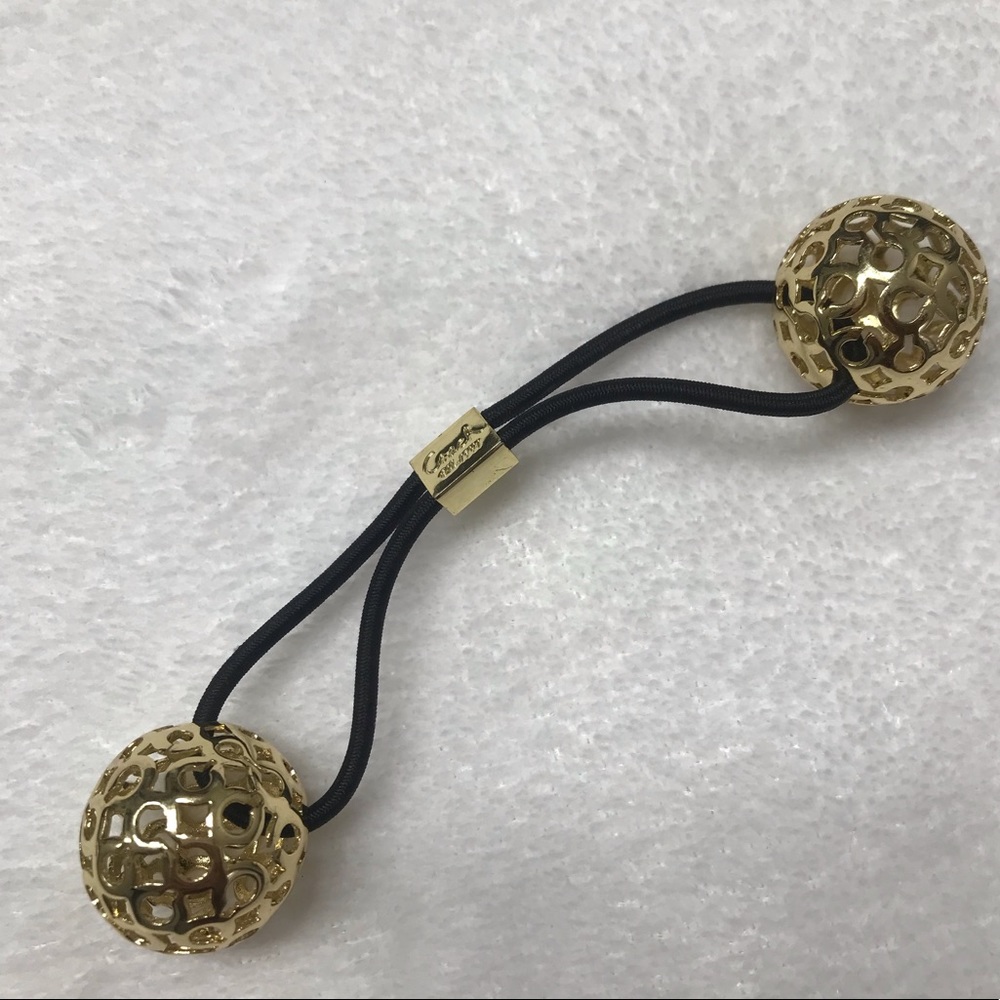 ❣️2/$20 Coach Gold Balls Hair Tie Ponytail Holder